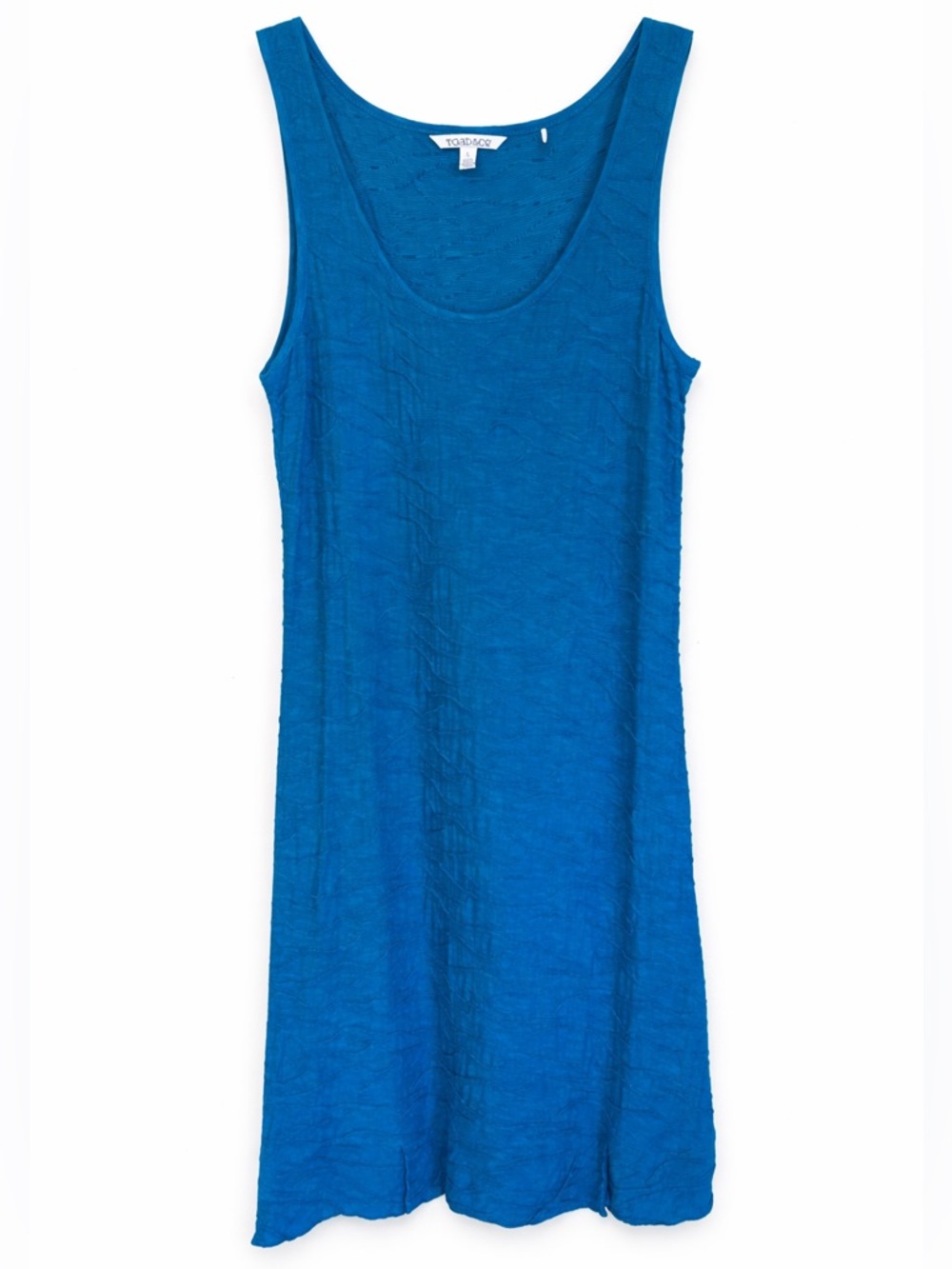 Toad&Co Teal Samba Wave Textured Tank Dress NWOT